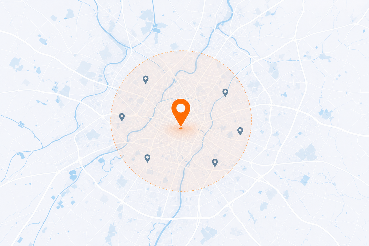 Carte illustrée de la zone d'intervention autour de Lille